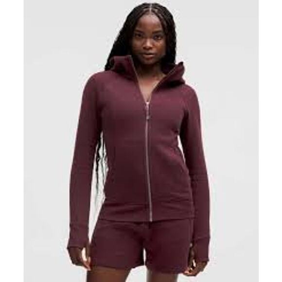 LULULEMON Zip Front Hoodie in Plum Color Sweatshirt Jacket Top Size 6 ATHLEISURE - Picture 1 of 7